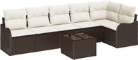 vidaXL - Tuinbank - Hoek loungeset - 4 zitplekken - Polyrattan - Grijs