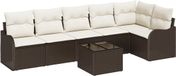 vidaXL - Tuinbank - Hoek loungeset - 4 zitplekken - Polyrattan - Grijs