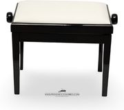 GPPD Pianobank Model 3 Zwart HG, witte skai-zitting