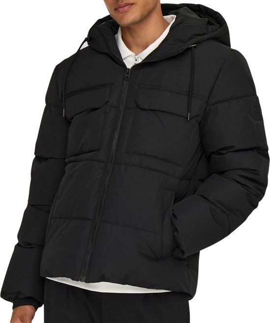 ONLY & SONS Elijah Winterjas Heren - Zwart - Maat L