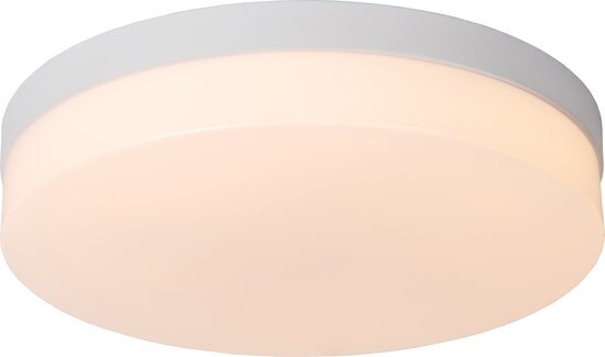 Lucide BISKIT - Plafonnière Badkamer - Ø 34,5 cm - LED - 1x24W 2700K - IP44 - Beweging & dag/nacht sensor - Wit