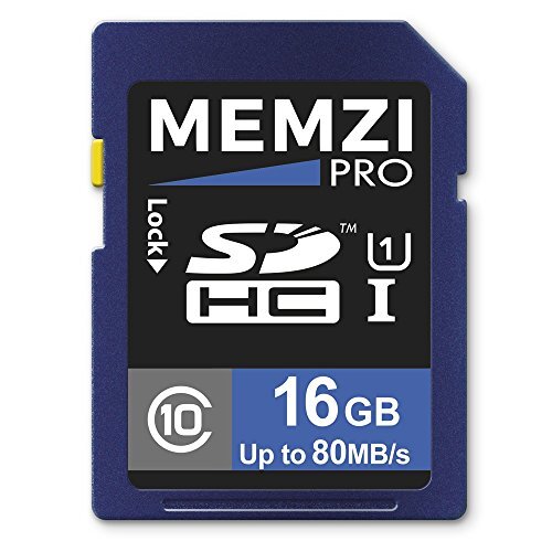 MEMZI PRO 16GB klasse 10 80MB/s SDHC-geheugenkaart voor Panasonic Lumix GF, GH, GM-serie digitale camera's