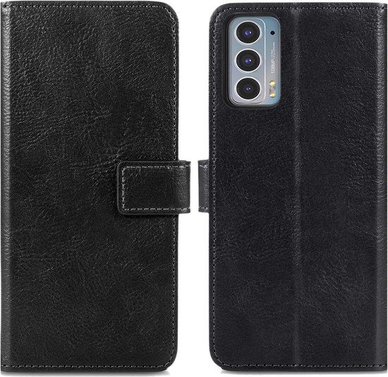 iMoshion Book Case hoesje voor Motorola Edge 20 - Zwart - Kunstleer - Met pasjeshouder