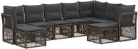 vidaXL Tuinbank - Set - 9 zitplekken - Grijs - Polyrattan
