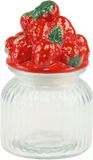 Decoris Voorraadpot Aardbei h19cm glas/aardewerk