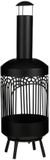 Mica Decorations Vuurkorf Noir - Sfeervolle Vuurkorf met Opengewerkt Design - Vuurkorf van IJzer voor Terras en Tuin - Stijlvolle Tuinhaard - H132 x Ø40 cm - Noir