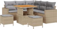 vidaXL Tuinbank Set Beige en Lichtgrijs