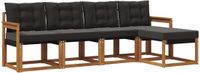 vidaXL - Acacia houten loungeset 5-delig naturel en zwart
