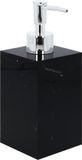 QUVIO Zeepdispenser met marmerlook - 500 ml - Kunststof - Zwart