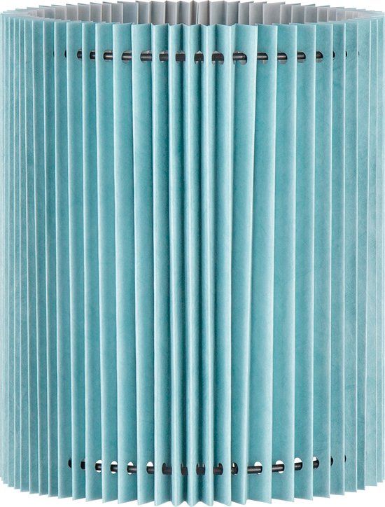 Home Sweet Home Papieren Gevouwen Lampenkap - Cilindrisch - Blauw - ø20 x 24 cm - E27 fitting