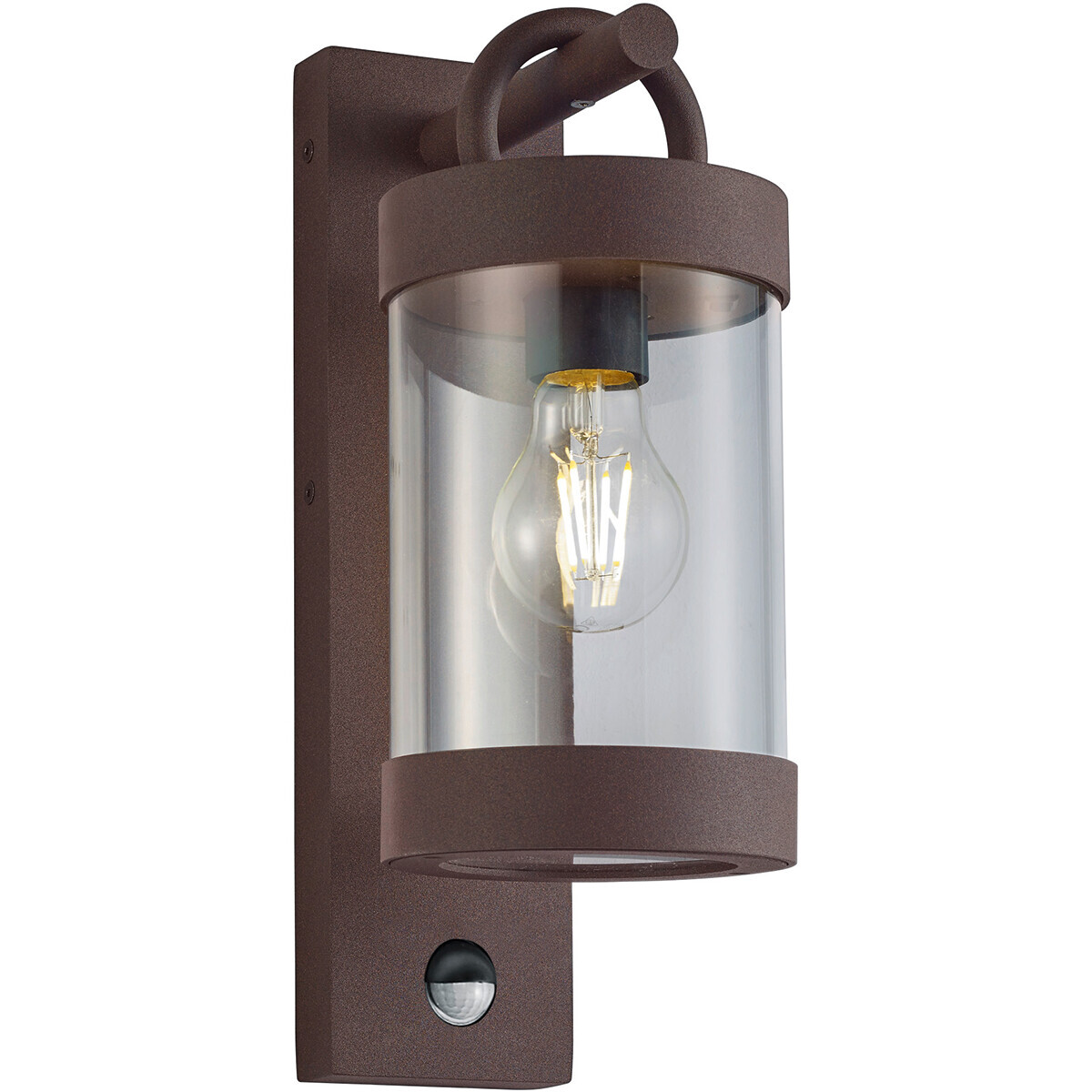 BES LED LED Tuinverlichting met Bewegingssensor - Wandlamp Buitenlamp - Trion Semby - E27 Fitting - Rond - Roestkleur - Aluminium