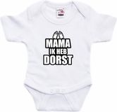 Bellatio Decorations Mama ik heb dorst baby rompertje wit katoen korte mouw unisex maat 68