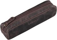 STILORD 'Preston' leren etui vintage leren etui etui retro etui dames heren luie tas echt leer, kleur: donkerbruin