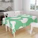 Bonamaison Tafelkleed, Anti-Mold, Sneldrogend, Waterdicht, 100% Polyester Tafellaken, Petroleum Groen, Wit, 140 x 160 Cm