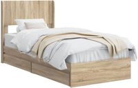 vidaXL Bedframe met opbergruimte en hoofdbord Sonoma Eiken