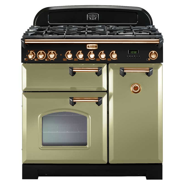 Falcon Classic Deluxe 90 - Fornuis - 90 cm - Gas - 5 kookzones - Groen/Koper