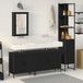 Maison Exclusive - Armoire de salle de bain avec étagères, 4 pièces, noir, bois composite