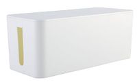 RICOO Kabelbox, kabelmanagementbox Z3201-W, kabelorganizer-box 32 x 13,5 x 12,7 cm, opbergdoos voor het verbergen van stopcontacten, adapters en kabels, kabelverzamelaar, wit