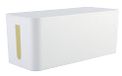 RICOO Kabelbox, kabelmanagementbox Z3201-W, kabelorganizer-box 32 x 13,5 x 12,7 cm, opbergdoos voor het verbergen van stopcontacten, adapters en kabels, kabelverzamelaar, wit