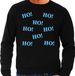 Bellatio Decorations Foute Kersttrui/sweater voor heren - hohohohoho - zwart - glitter blauw - Kerstfeest L