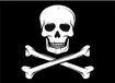 Bellatio Decorations Piraten vlag thema stickers - 10x - zwart - versiering - 7.5 x 10 cm