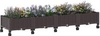 vidaXL Plantenbak met wielen Bruin 160 x 40 x 29 cm PP