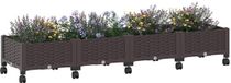 vidaXL Plantenbak met wielen Bruin 160 x 40 x 29 cm PP