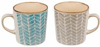 Set de 2 tasses à café - Tasses en céramique bleu/gris
