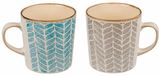 Set de 2 tasses à café - Tasses en céramique bleu/gris