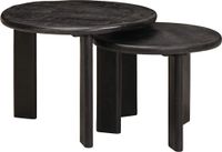 Prolenta Maison Exclusive Nesting Tables, Set of 2, Black, Ø 50 x 40 cm