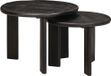 Prolenta Maison Exclusive Nesting Tables, Set of 2, Black, Ø 50 x 40 cm