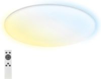 Briloner Rowny - Éclairage de salle de bain LED - dimmable - avec télécommande - plafonnier avec CCT et fonction veilleuse - Ø45cm - Blanc