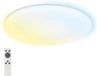 Briloner Rowny - Éclairage de salle de bain LED - dimmable - avec télécommande - plafonnier avec CCT et fonction veilleuse - Ø45cm - Blanc