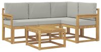 vidaXL Ensemble de canapés d'extérieur 5 pc Blanc et gris clair