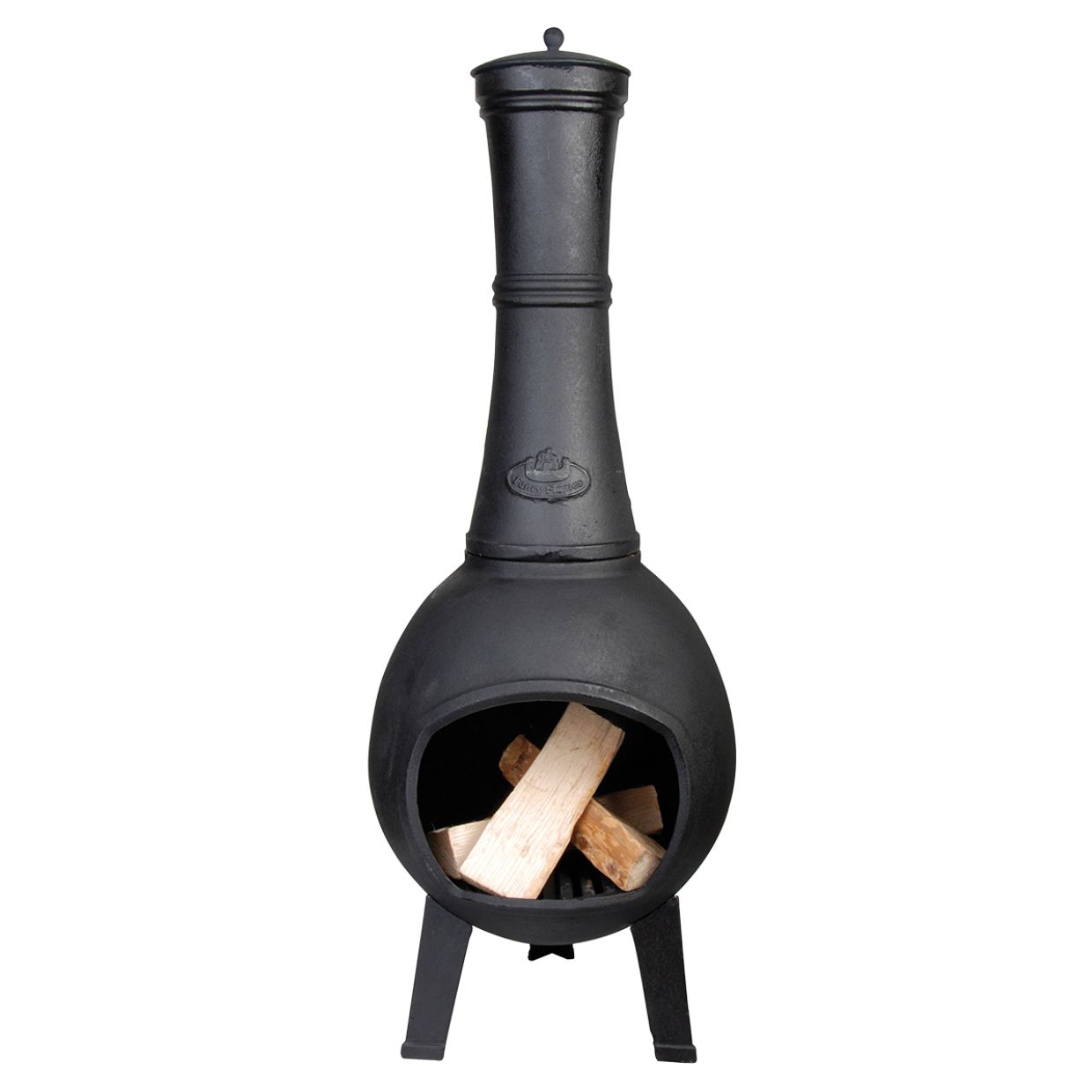 Esschert Design Terraskachel - Gietijzer - Zwart - 104 cm