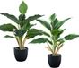 Unyqoos® Set de deux fausses plantes réalistes en pot