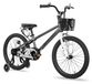 Vélo enfant 20 pouces, avec panier et stabilisateurs, couleur vert/gris