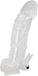 Crystal You2Toys – Licht Gebogen Penis Huls Sleeve met Vibratie Kogel en Stimulatie Sprieten voor Clitoris – Transparant