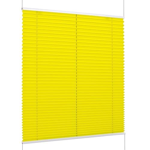 K-Home Klemmfix-plissé Florida geel 75 x 210 cm