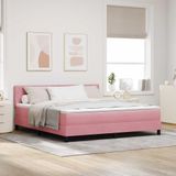 Maison Exclusive - Lit À Ressorts Avec Tête De Lit Rose 180 X 200 Cm Velours