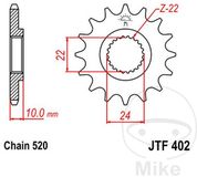 JT Sprockets JTF402.15 Steel Voortandwiel Zilver 15t