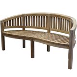 AVH-Collectie Bananen Teak Tuinbank 150 cm Rechte Rugleuning
