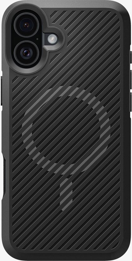 Spigen Core Armor MagFit - Hoesje Geschikt voor Apple iPhone 16 - Back Cover Compatibel met MagSafea - Militaire Standaard - Air Cushion - Zwart