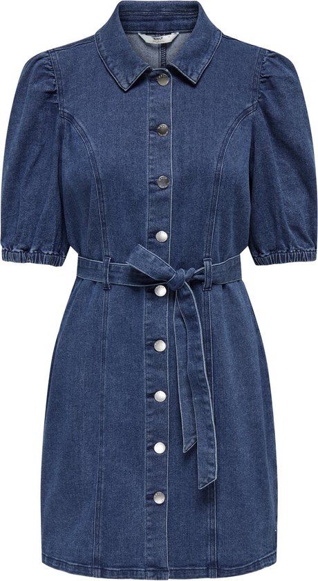 ONLY ONLVIBBE SS BELT DNM DRESS - Medium Blue Denim - XS