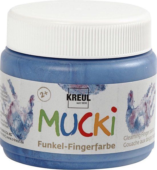 Mucki Kreul Glans Blauwe Vingerverf - 150ml - Blauw