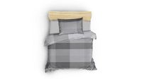 Nuit Des Rêves Ranforce Single XXL Quilt Coverset, 100% katoen, 155 x 220 cm, grijs en antraciet, machinewasbaar, 145 draden count, button en envelop sluiting