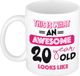 Bellatio Decorations Verjaardag cadeau mok 20 jaar - roze - grappige tekst - 300 ml - keramiek