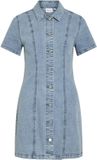VILA VINISA S/S DENIM DRESS/TES Dames Mini jurken Light Blue Denim Katoen