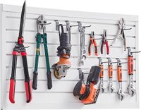VEVOR Lamellenwandpanelen, 2 x 4 ft, PVC-Garagelamellenwand met Modulair Ontwerp, Witte Lamellenwand, Eenvoudig te Installeren, Verstelbaar Lamellenwandpaneel met Koppelingsstructuur en Doe-Het-Zelf-Snijwerk, Geschikt voor Opslag en Presentatie