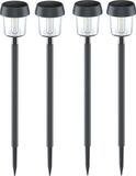 Northpoint Set de 4 lampadaires solaires LED avec détecteur de crépuscule, gris